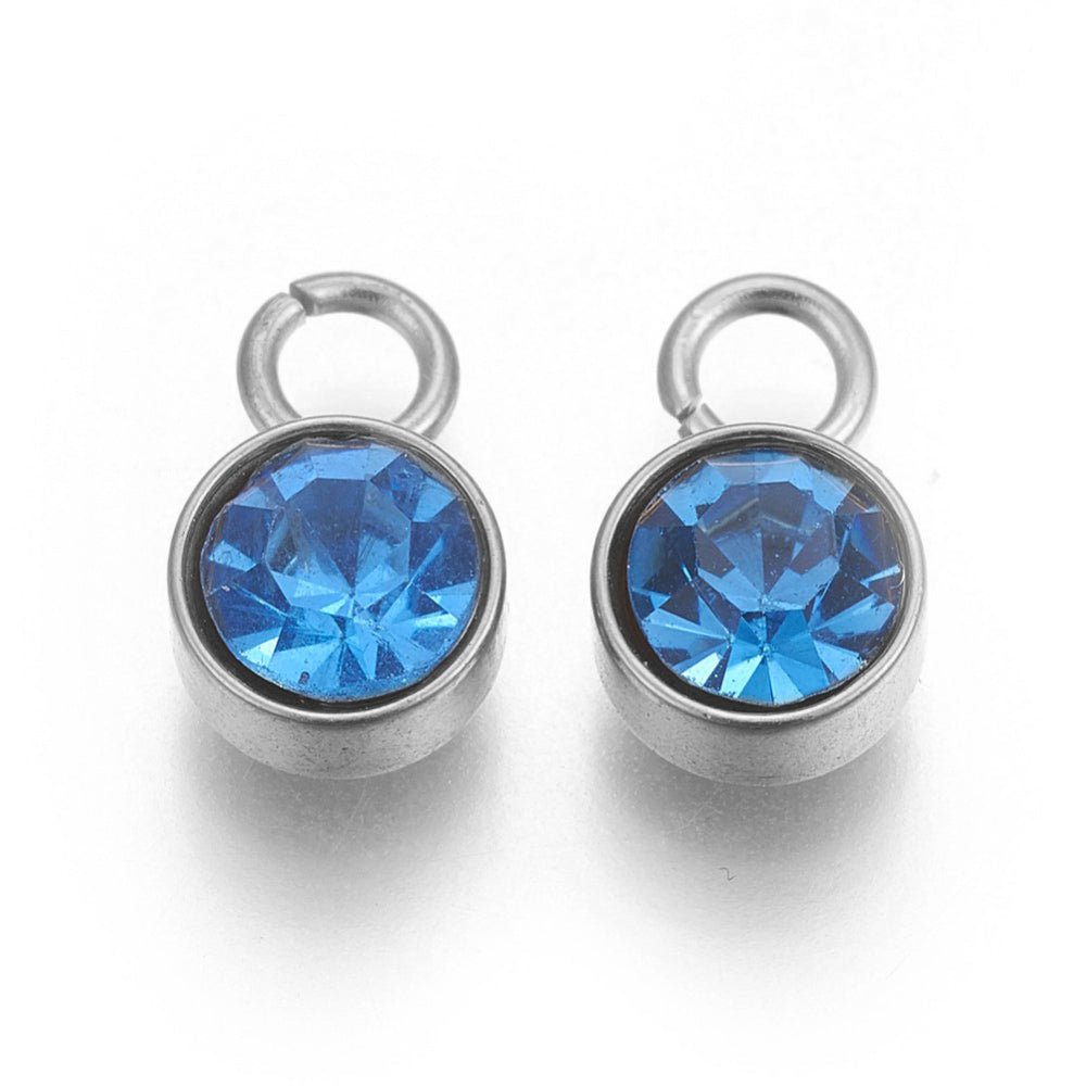 1 Small birthstone charm - Silver