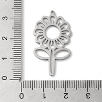 1 pendentif tournesol en acier inoxydable
