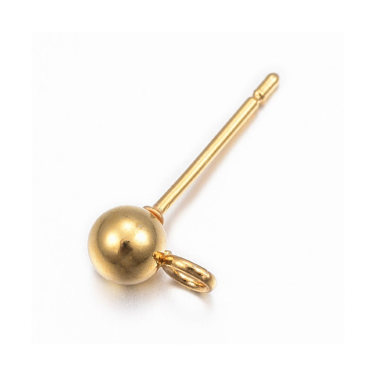 Gold stainless steel ball post with loop