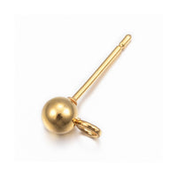 Gold stainless steel ball post with loop