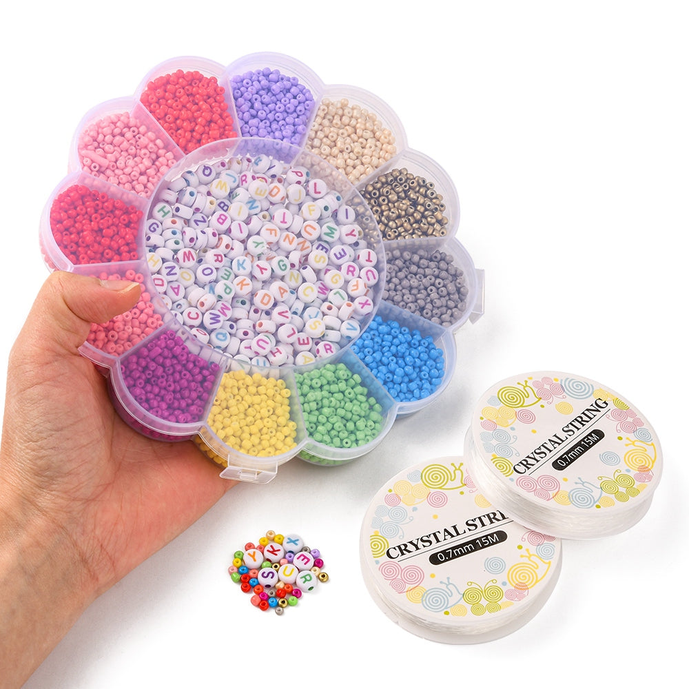 Kit de fabrication de bijoux, 3370pcs, Boite cadeau fleur