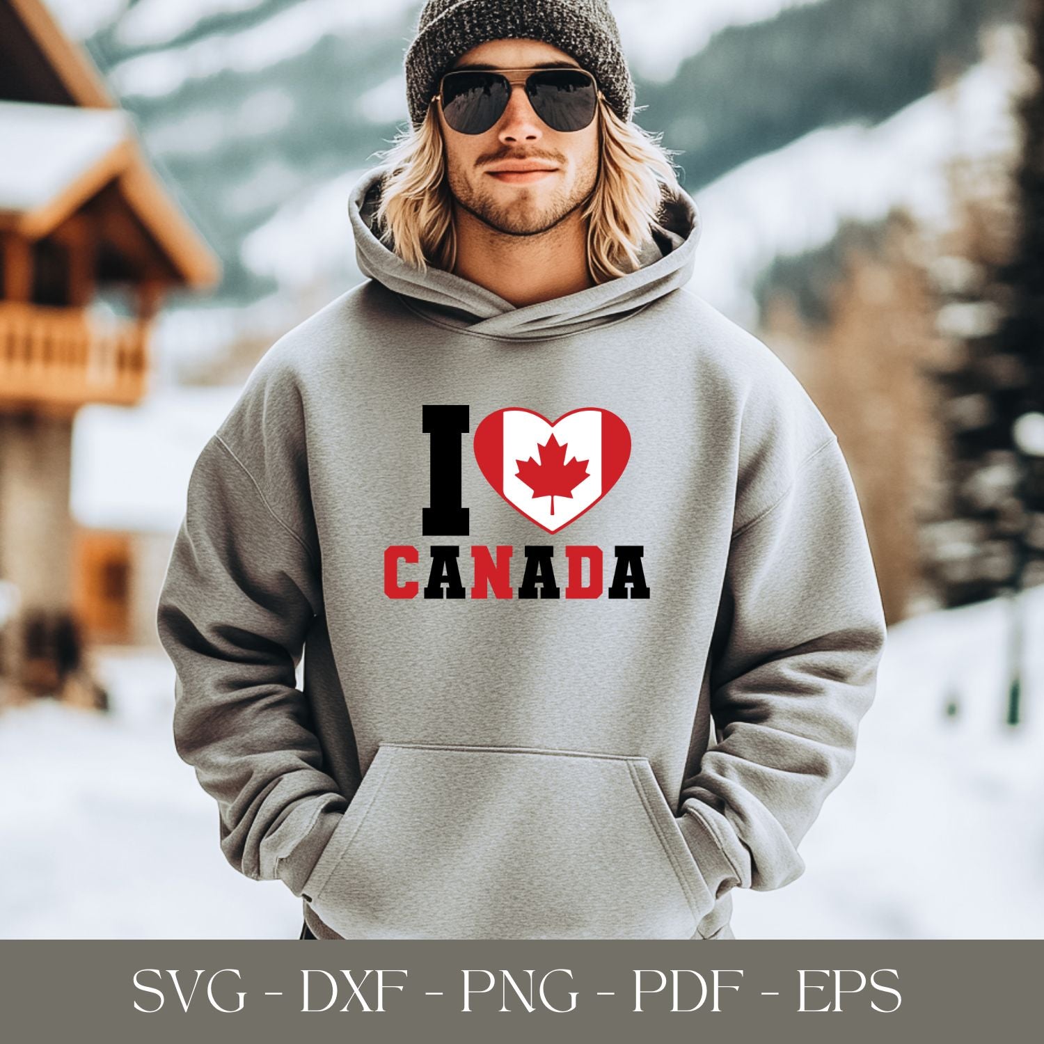Sweat à Capuche Longline Femme - Drapeau Canadien Avec Motif Cœur Et Amour - Neuf Sans étiquettes