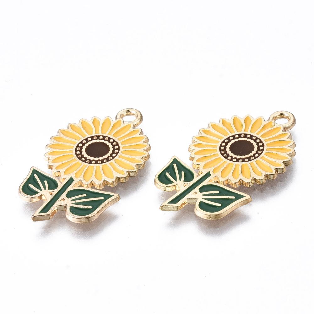 1 Sunflower enamel charms