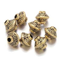 10 Tibetan bicone spacer beads 6mm