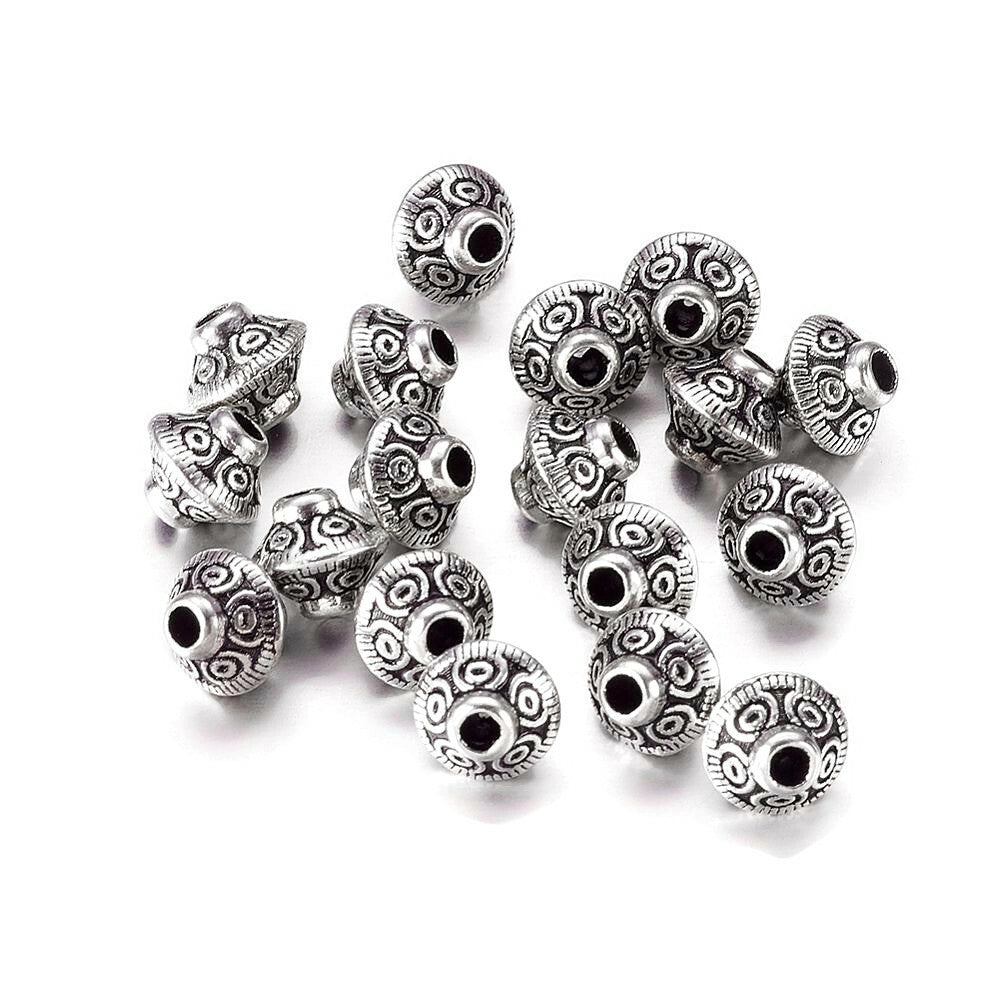 10 Tibetan bicone spacer beads 6mm