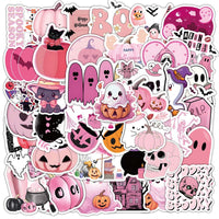 50 pink halloween vinyl sticker pack