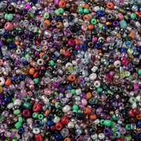 Mélange de perles de rocaille, Méli-mélo de couleurs et grandeurs, 60g