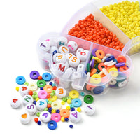 Cute beads kit, Rainbow shaped box, Assorted acrylic and glass seed beads