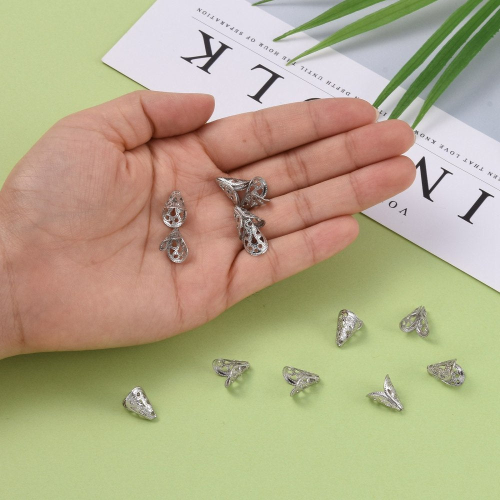 10 surgical steel cone bead caps 12mm