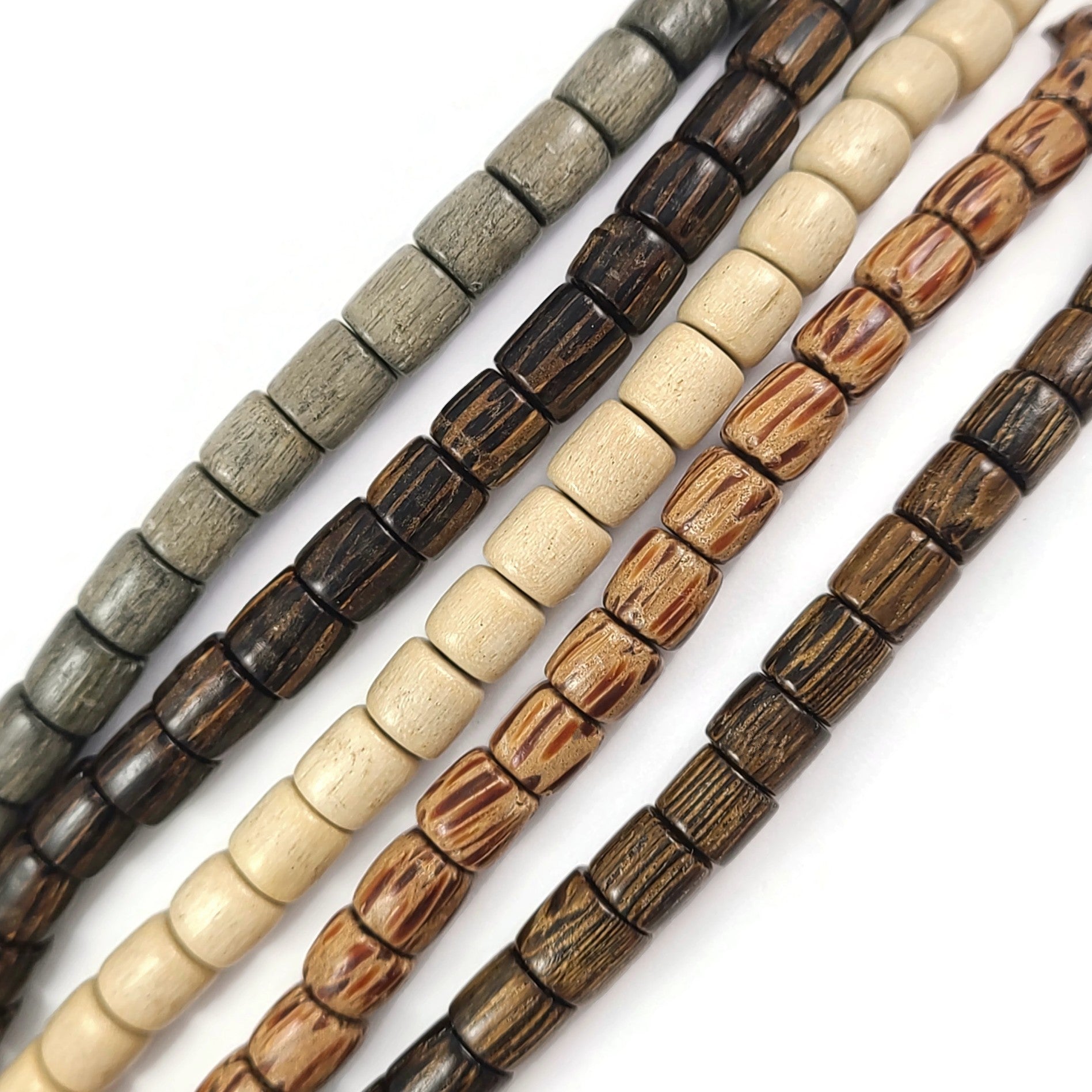 Perles tube en bois exotique de 6mm
