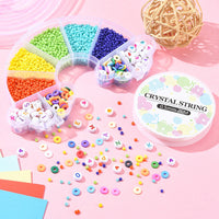 Cute beads kit, Rainbow shaped box, Assorted acrylic and glass seed beads