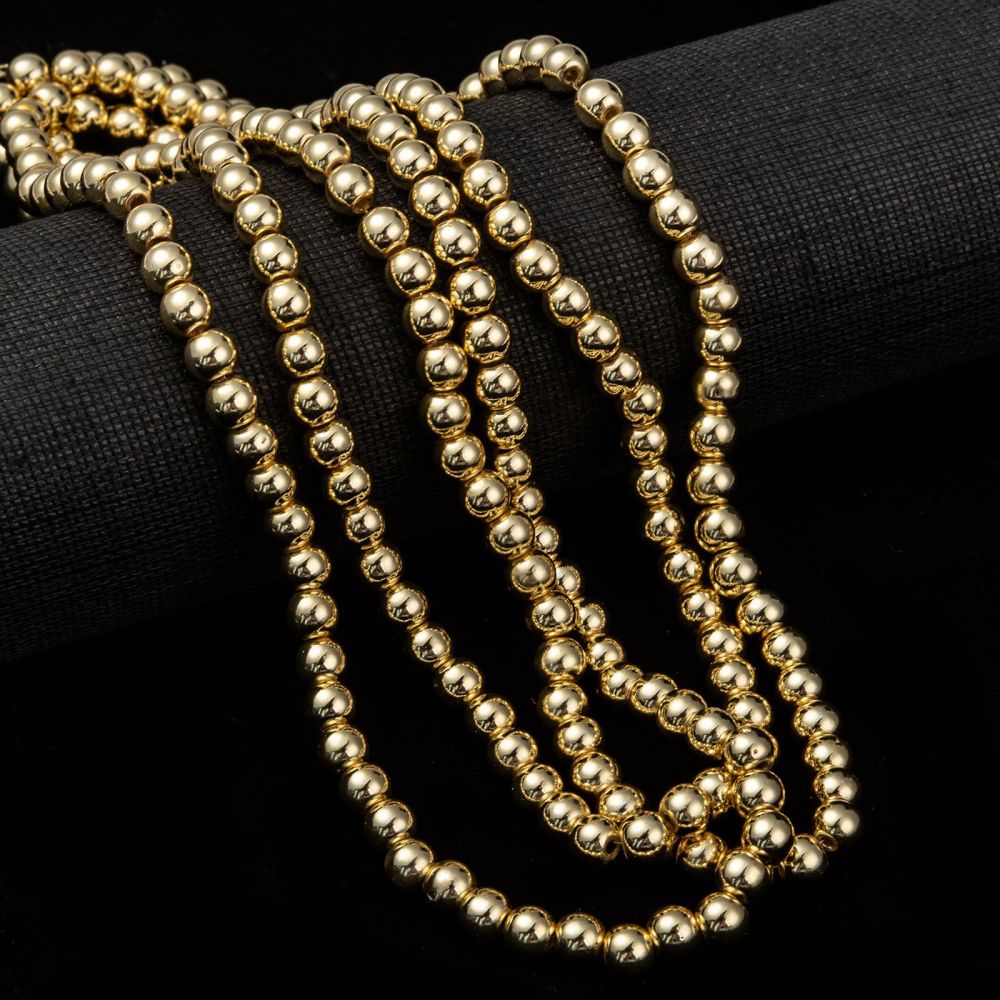 Gold hematite beads, 3mm, 4mm, 6mm, 8mm