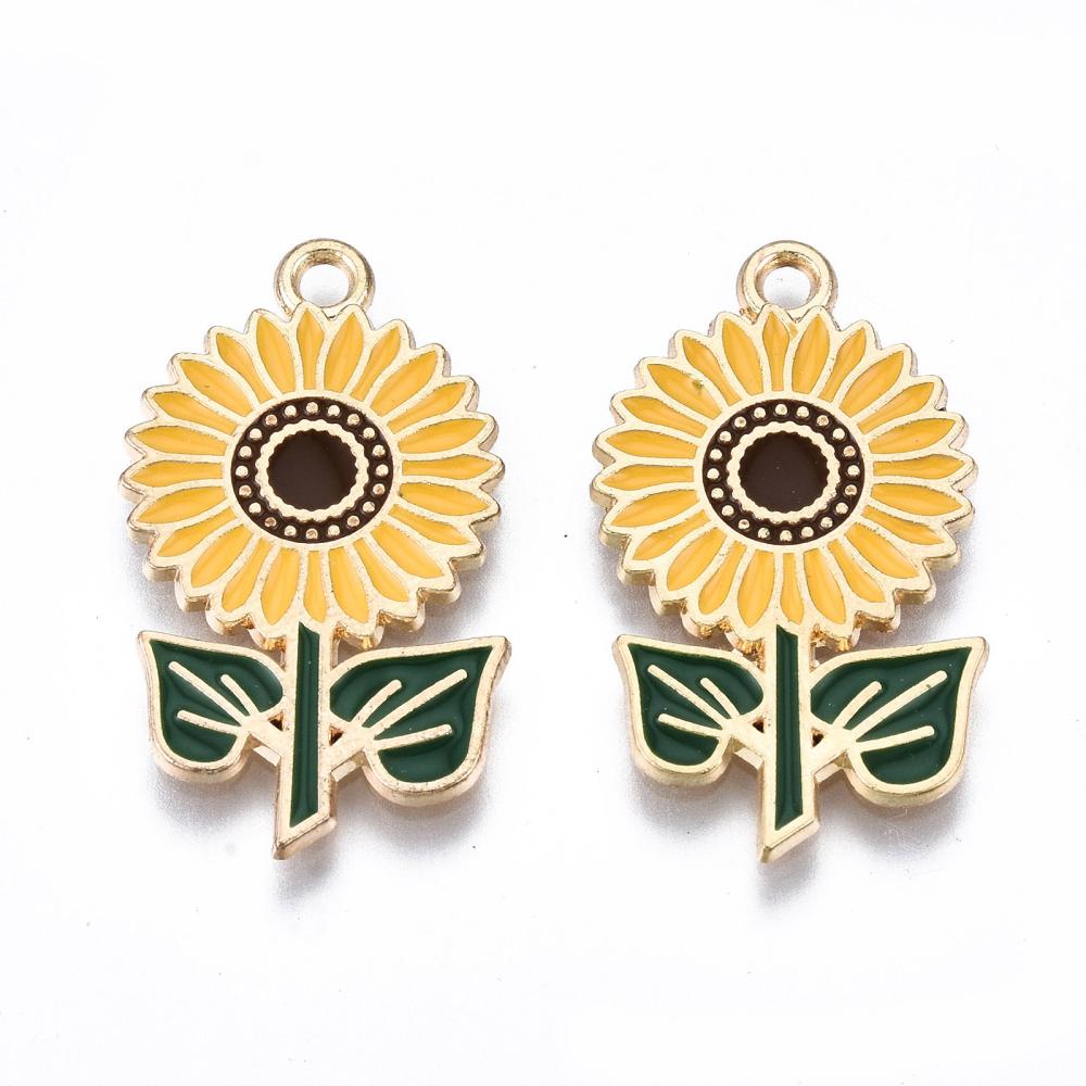 1 Sunflower enamel charms