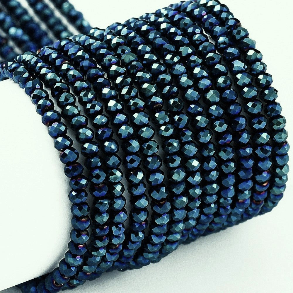 Tiny faceted beads 2mm, Metallic seed bead