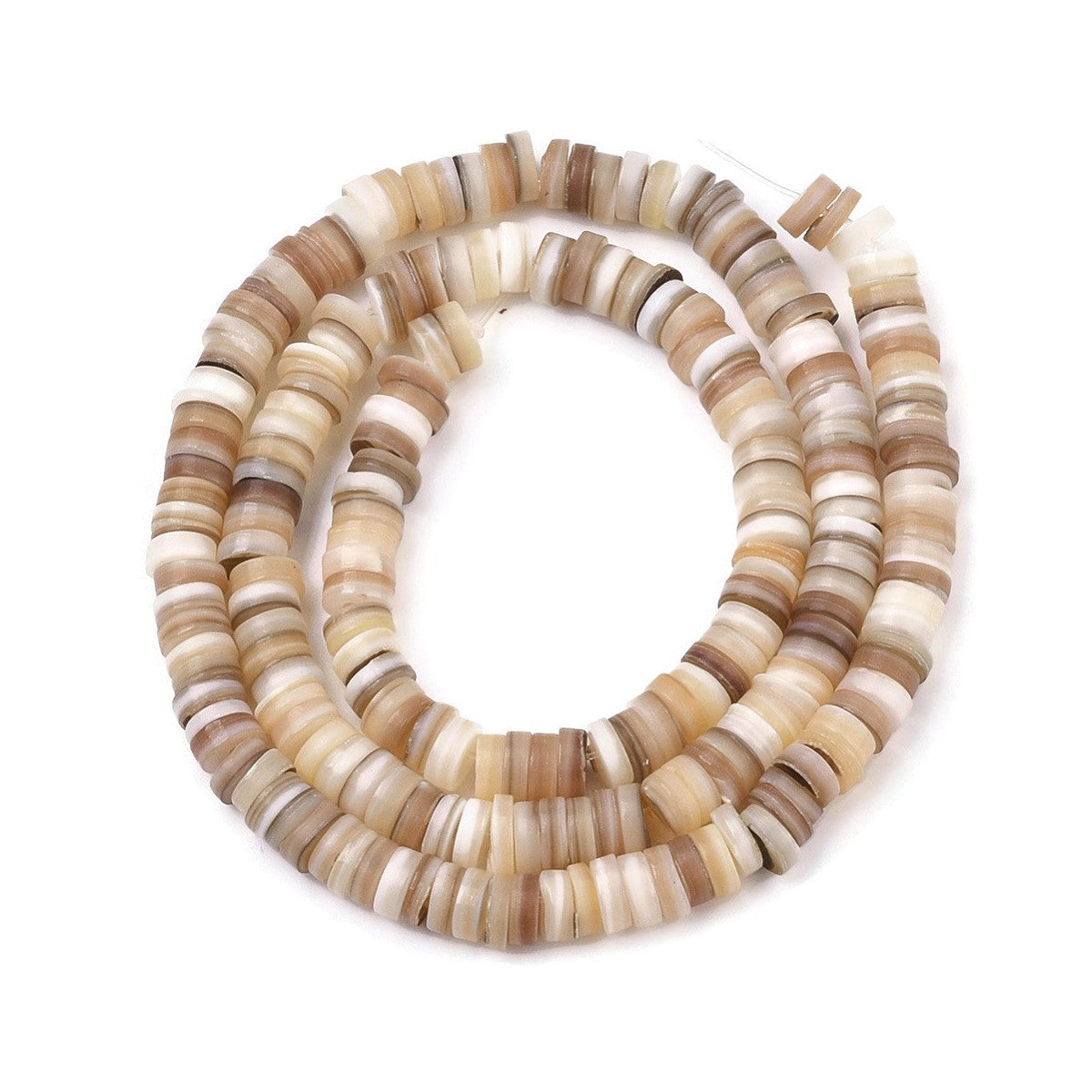 Natural freshwater shell 6mm heishi beads