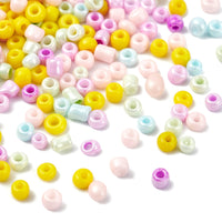 Pastel beads kit, Rainbow shaped box, Assorted acrylic and glass seed beads