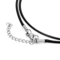 1 collier cordon polyester ciré noir 1,5mm