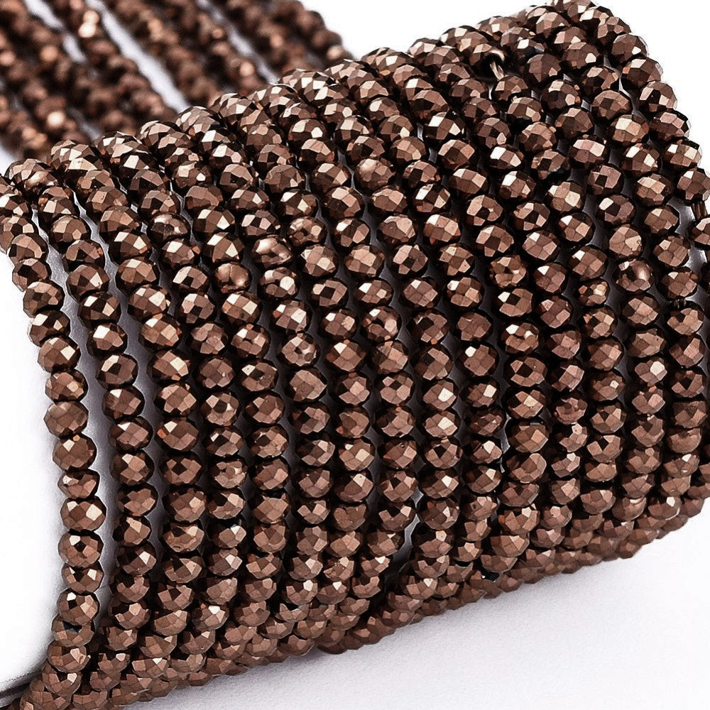 Tiny faceted beads 2mm, Metallic seed bead