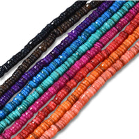 Natural freshwater shell beads, 6mm heishi spacer beads strand