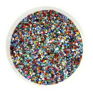 Mélange de perles de rocaille, Méli-mélo de couleurs et grandeurs, 60g