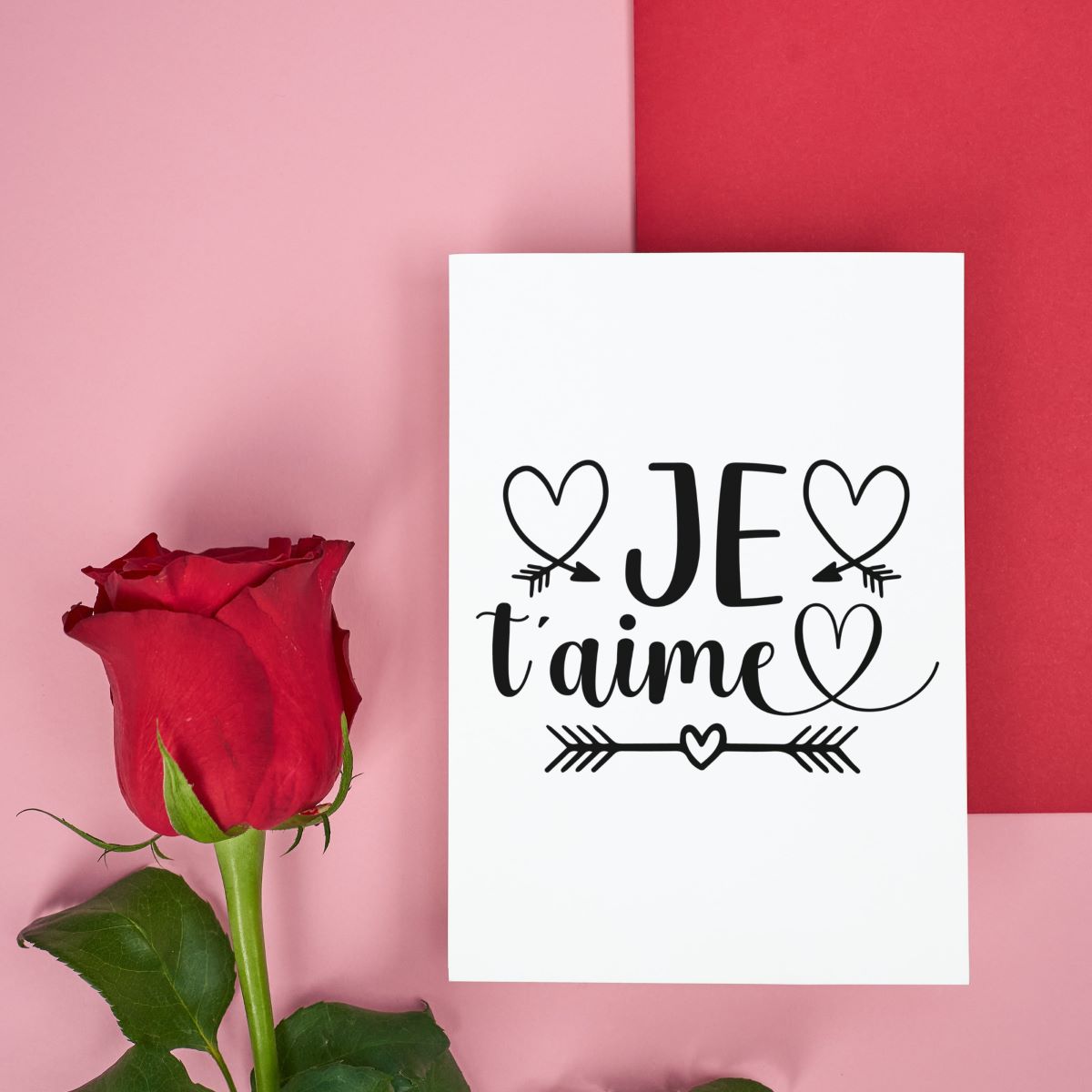 ❤︎aime❤︎ Je t'aime, French SVG Cut File meaning I love you, PNG for