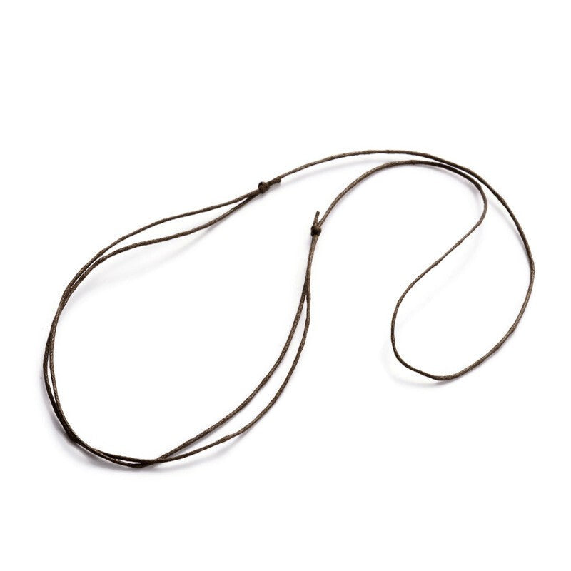 5 Adjustable cord necklaces, Brown waxed cotton string 1mm