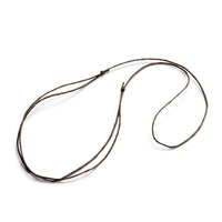 5 Adjustable cord necklaces, Brown waxed cotton string 1mm