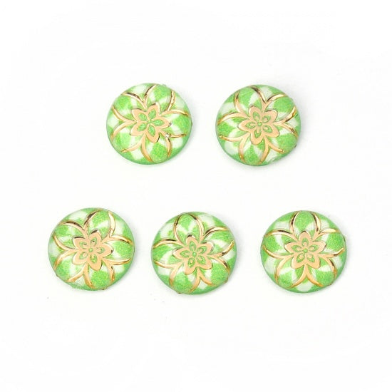 Cute gold floral cabochons 10mm