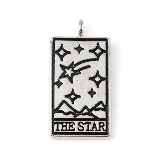 Tarot card charm, Gold, Silver, Necklace making pendant