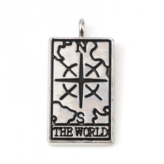 Tarot card charm, Gold, Silver, Necklace making pendant