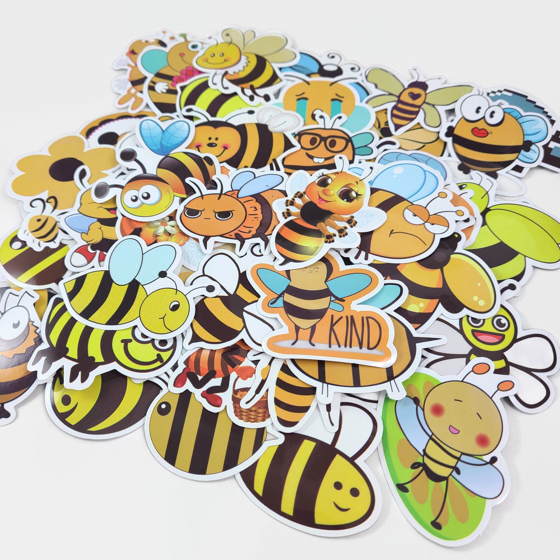 50 autocollants abeilles en vinyle