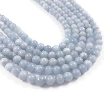 Blue Chalcedony Round Gemstone Beads