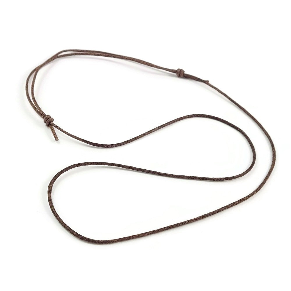 5 Adjustable cord necklaces, Brown waxed cotton string 1mm