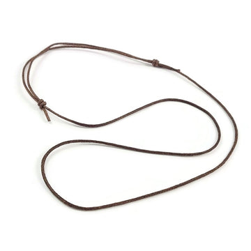 5 Adjustable cord necklaces, Brown waxed cotton string 1mm