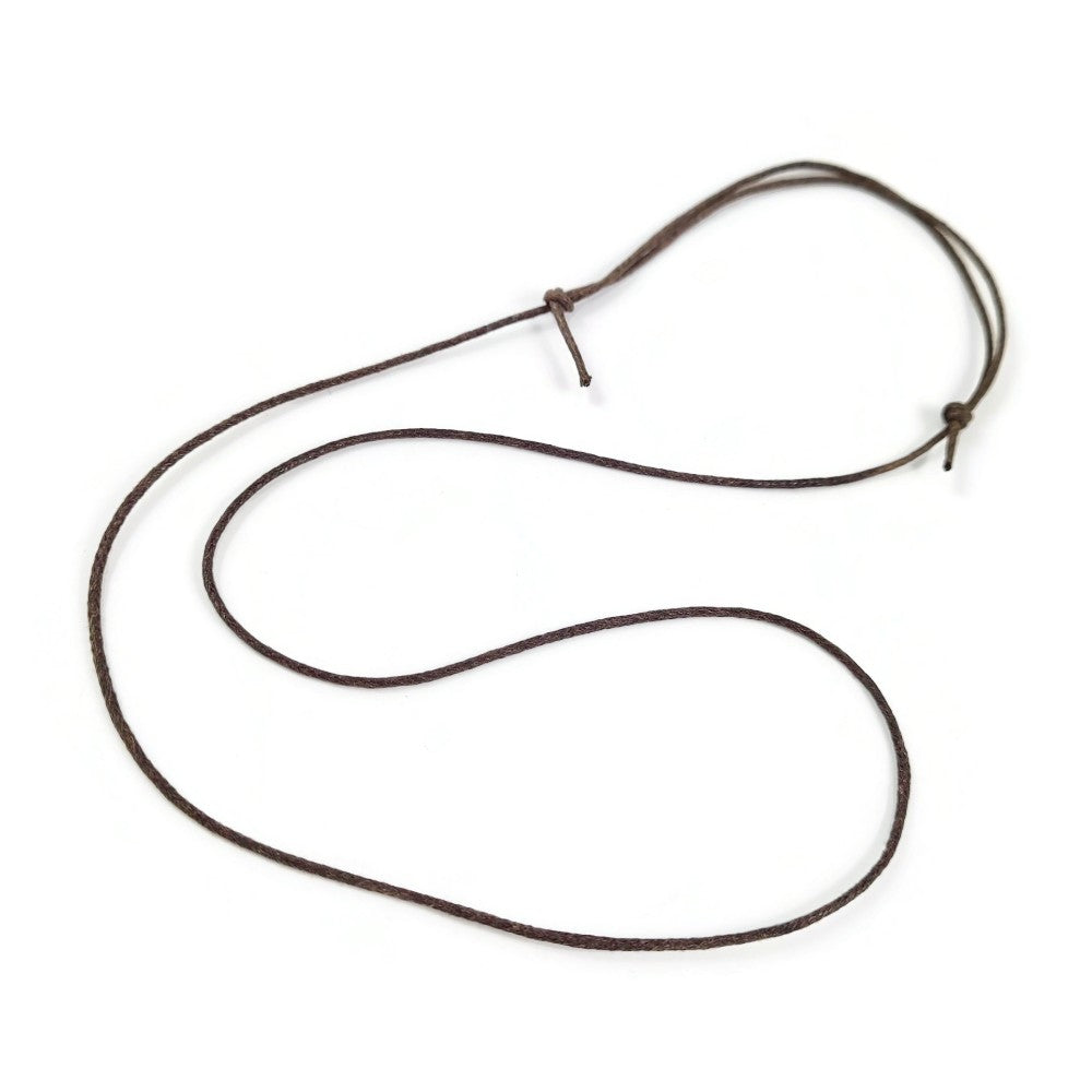 5 Adjustable cord necklaces, Brown waxed cotton string 1mm