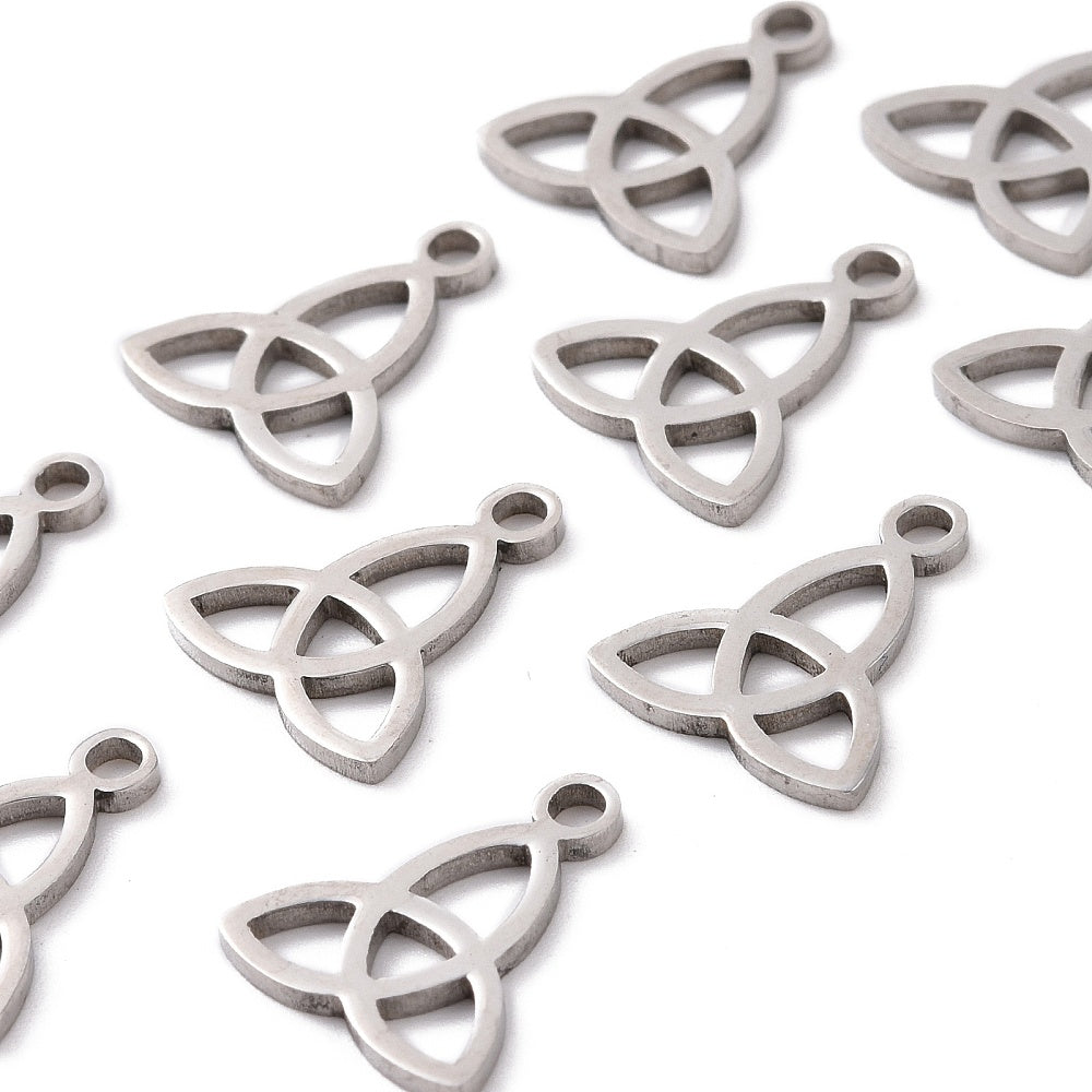 1 Celtic stainless steel trinity knot charm 13mm