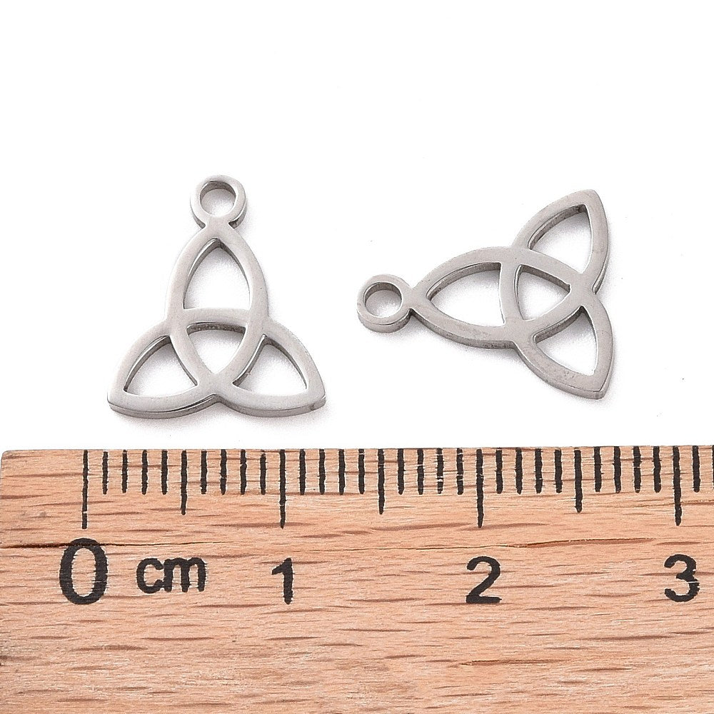 1 Celtic stainless steel trinity knot charm 13mm