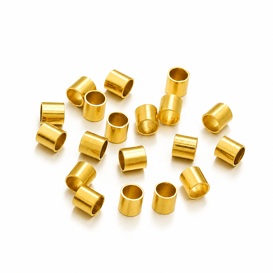 10 gold stainless steel crimp tube beads - 4 sizes available