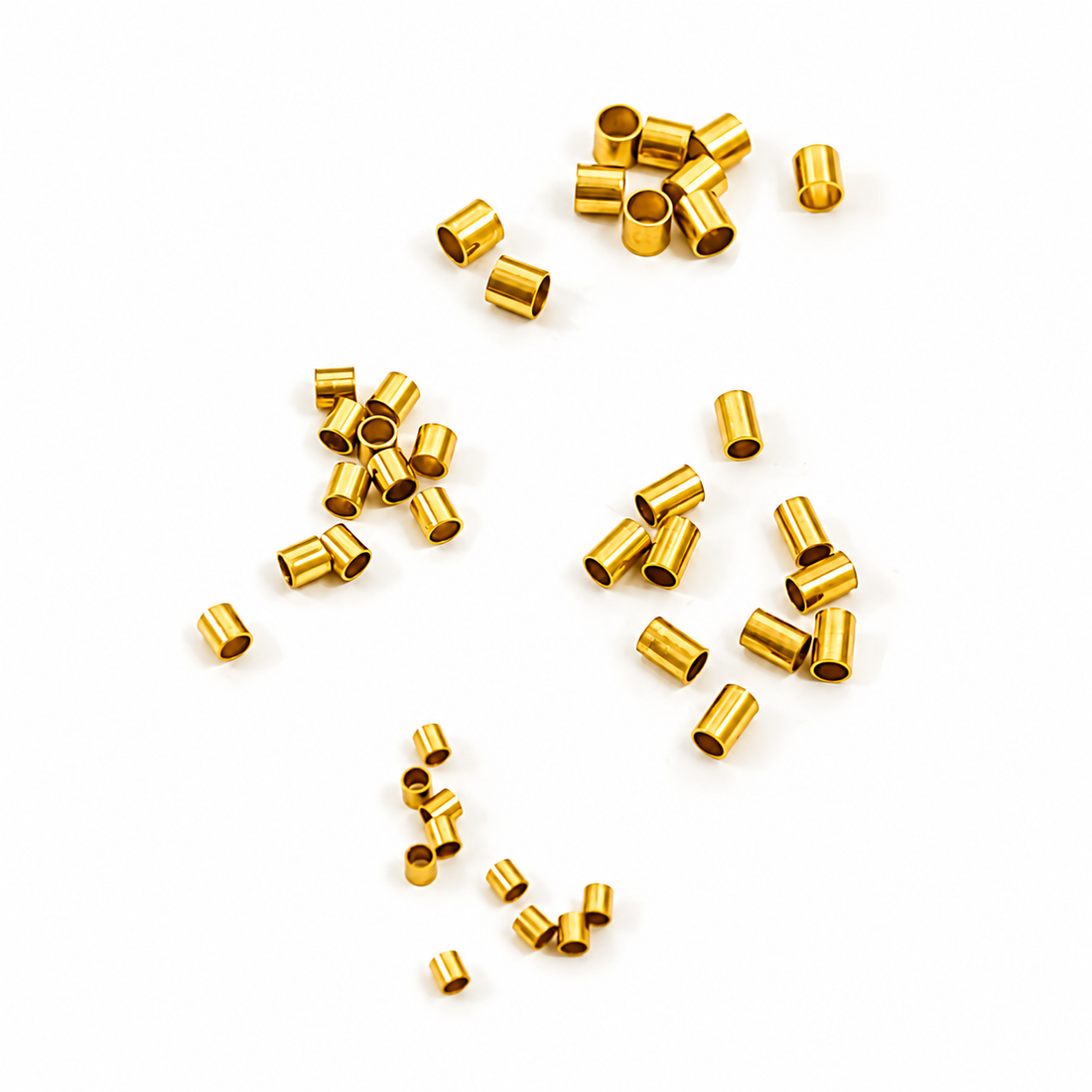 10 gold stainless steel crimp tube beads - 4 sizes available