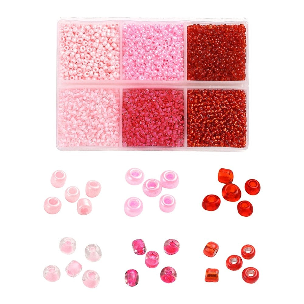Kit de perles de rocaille en verre 2mm, Assortiments de 4500pcs