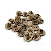 10 Coconut Shell Buttons 12mm - Rustic Fern