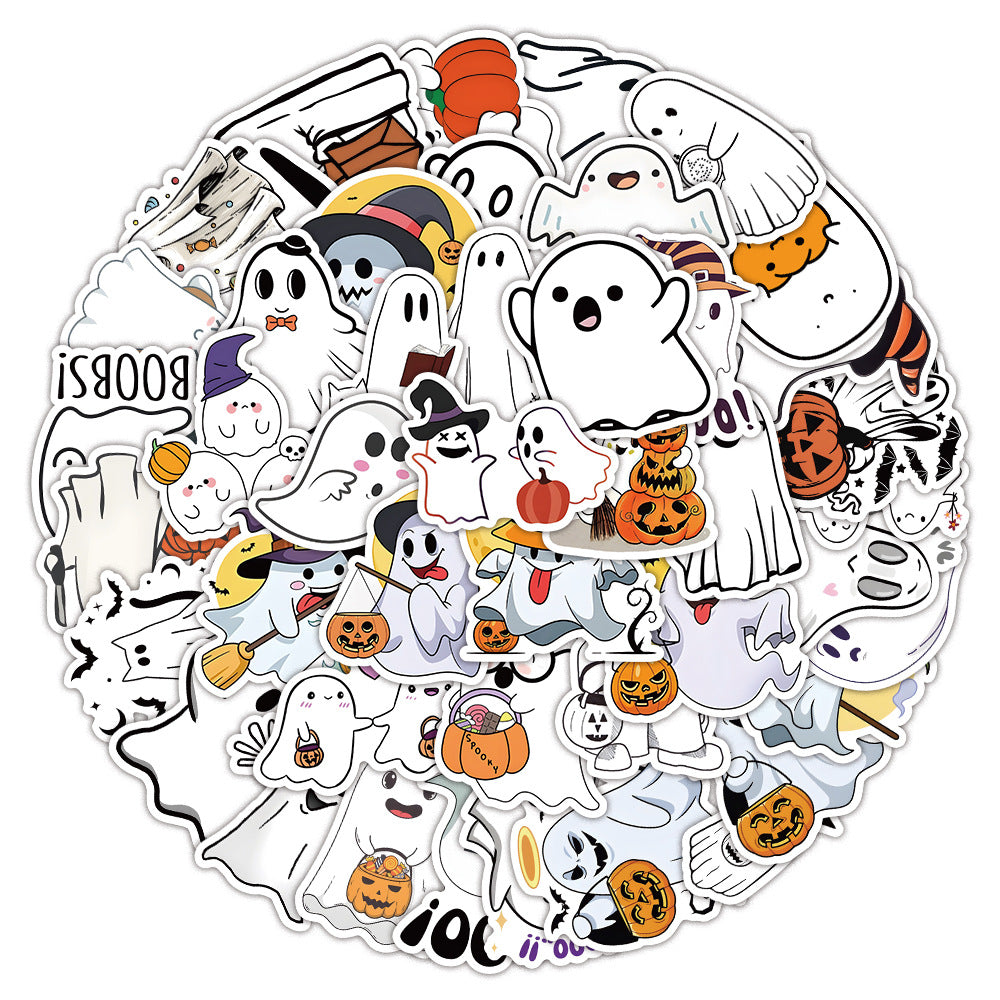 50 halloween ghost vinyl sticker pack