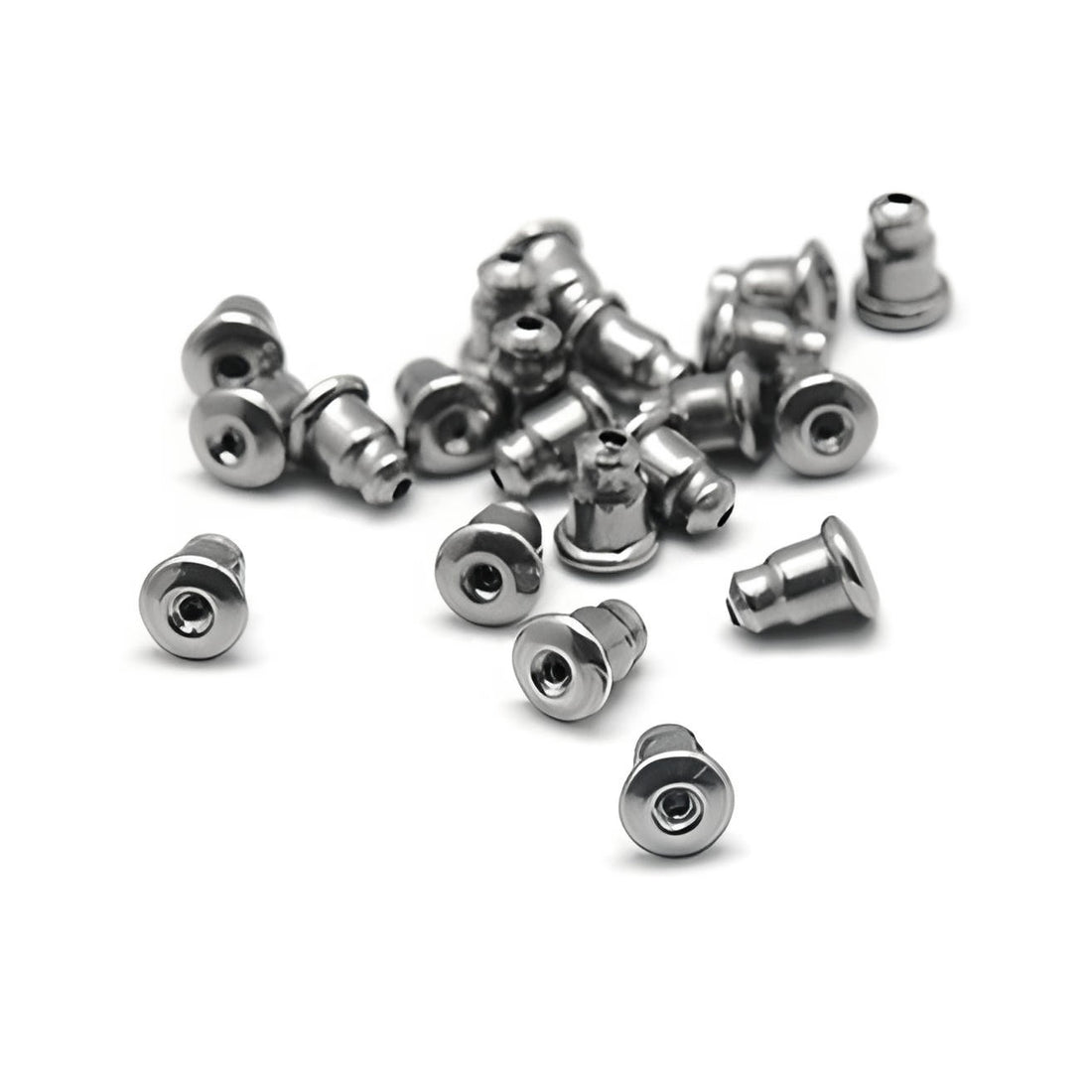 50 Earring back stopper stainless steel earnut hypoallergenic 5mm