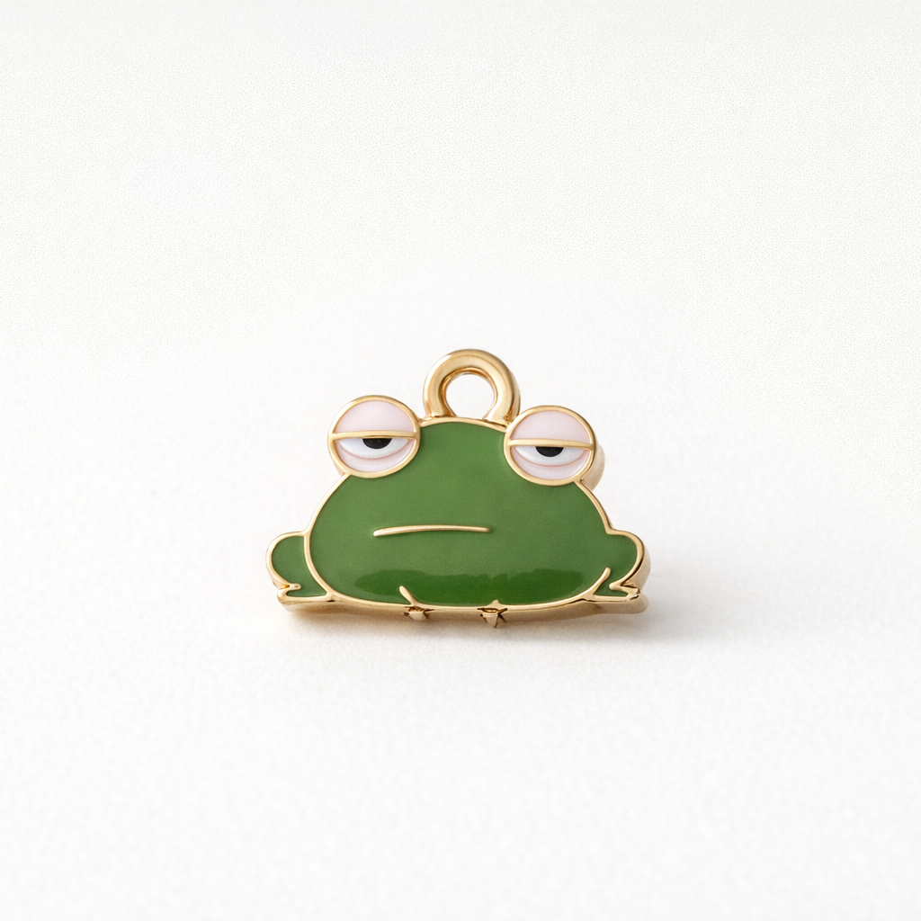 1 breloque grenouille émaillée