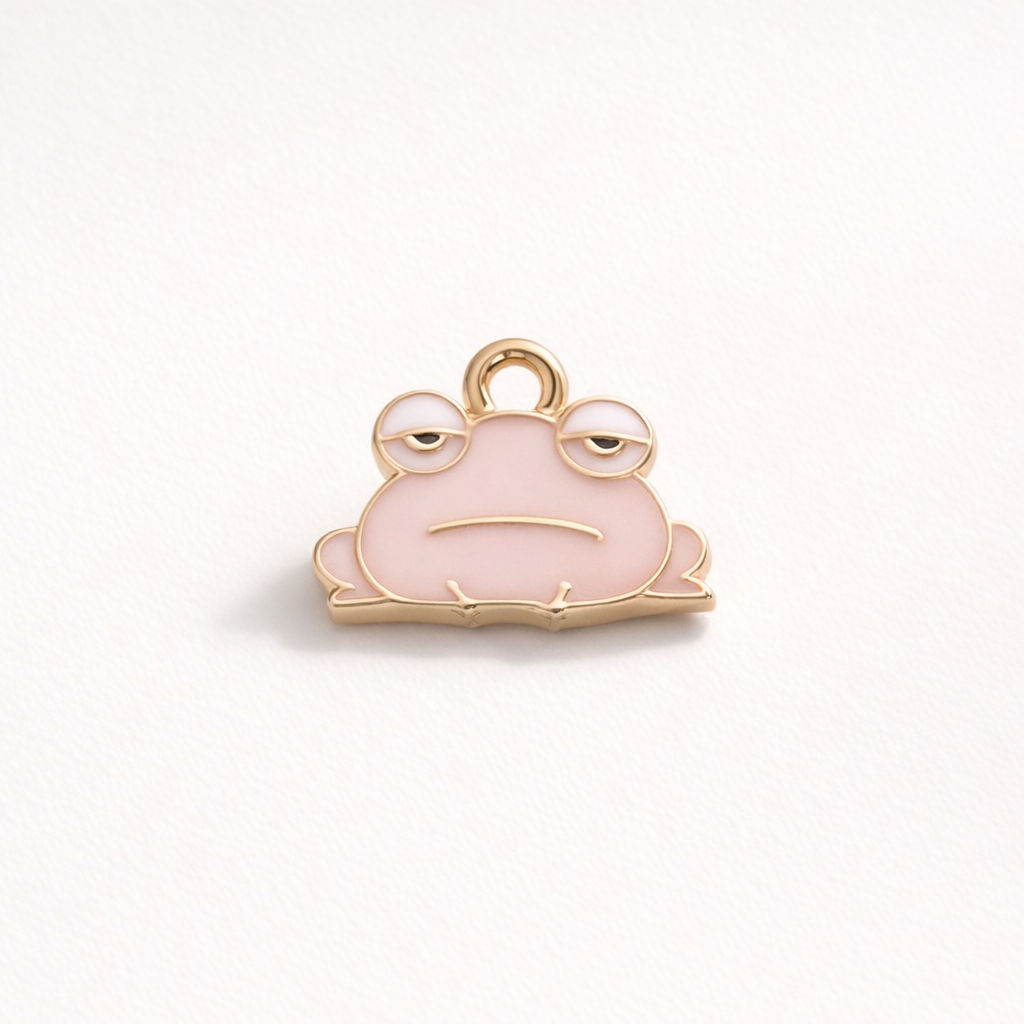 1 breloque grenouille émaillée
