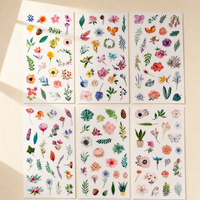 Flowers and foliage sticker set - 6 sheets