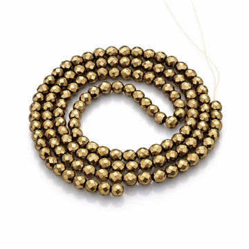 Gold Electroplated Faceted Glass Beads