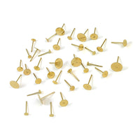50 Gold Stainless Steel Flat Pad Stud Earring Posts