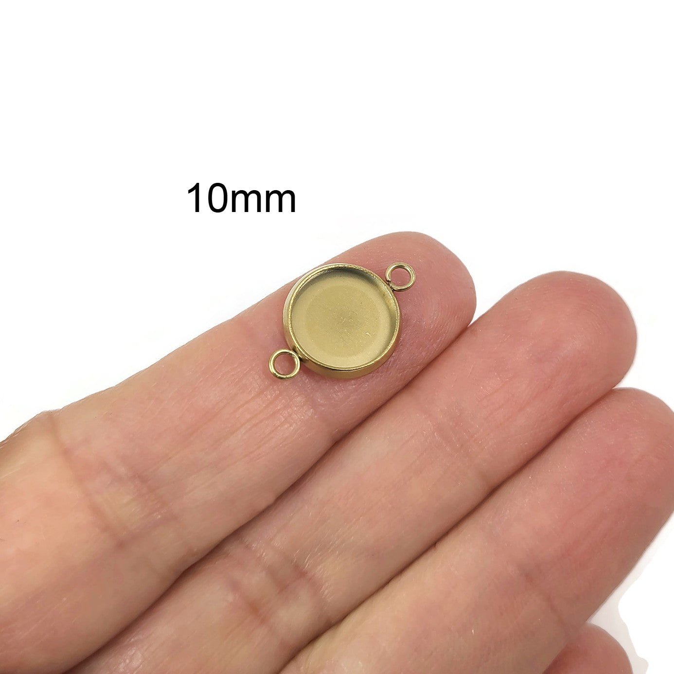 5 Gold stainless steel cabochon connector settings