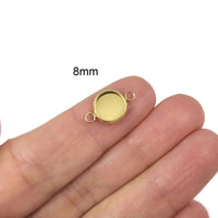 5 Gold stainless steel cabochon connector settings